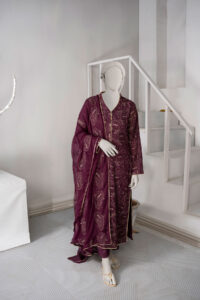 Elegant Plump Full Embroidered 3-Piece Suit