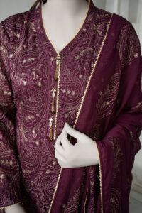 Elegant Plump Full Embroidered 3-Piece Suit