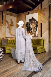 A-01 | 3pc Bamber & Net Embroidered Suit