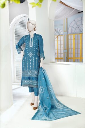 Shop the Elegant Embroidered Karandi Suit, featuring intricate embroidery and a Khadi net dupatta. Available in 6 colors. Cash on delivery & 7-day easy returns!