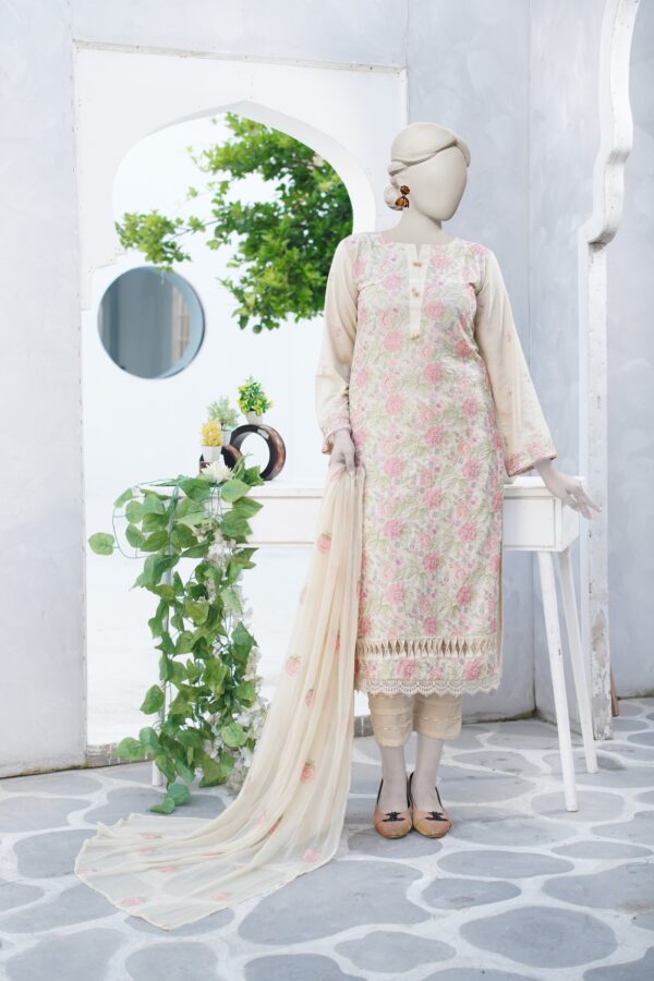 Embroidered Karandi Suit with Pure Bamber Dupatta (1)