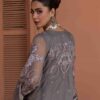 Elegant Embroidered Organza Ensemble with Net Dupatta & Silk Trousers