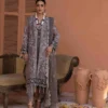 Elegant Embroidered Organza Ensemble with Net Dupatta & Silk Trousers
