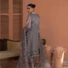 Elegant Embroidered Organza Ensemble with Net Dupatta & Silk Trousers