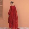 Luxurious Red Net Suit with Net Dupatta and Raw Silk Trousers