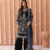 Pure Bamber Suit with Organza Border, Sequence, and Tila Work