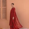 Luxurious Red Net Suit with Net Dupatta and Raw Silk Trousers