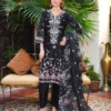 Black Embroidered Lawn Suit Multi-Color Thread Work