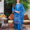 Blue Embroidered Lawn Suit White Thread Work 3-Piece Unstitched