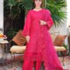Fuchsia Pink Embroidered Lawn Suit Cutwork & Mirror Work 3-Piece Unstitched