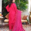 Fuchsia Pink Embroidered Lawn Suit _ Cutwork & Mirror Work _ 3-Piece Unstitched