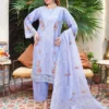 Lavender Embroidered Lawn Suit Cutwork & Floral Design 3-Piece Unstitched (1)