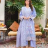 Lavender Embroidered Lawn Suit Floral & Cutwork Design 3-Piece