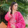 Maroon Embroidered Lawn Suit 3-Piece Unstitched - Close View