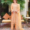 Step into soft sophistication with this Aatiqa.com peach lawn suit. This 3-piece unstitched ensemble features intricate multi-colored floral embroidery and beautiful cutwork detailing on the shirt. The lightweight, breathable lawn fabric is perfect for spring and summer.