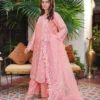 Peach Pink Embroidered Lawn Suit Cutwork & Floral Details 3-Piece Unstitched